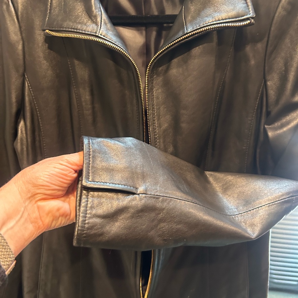 Ellen Tracy Women's Black Buttery Soft Leather Jacket Large - Picture 5 of 10
